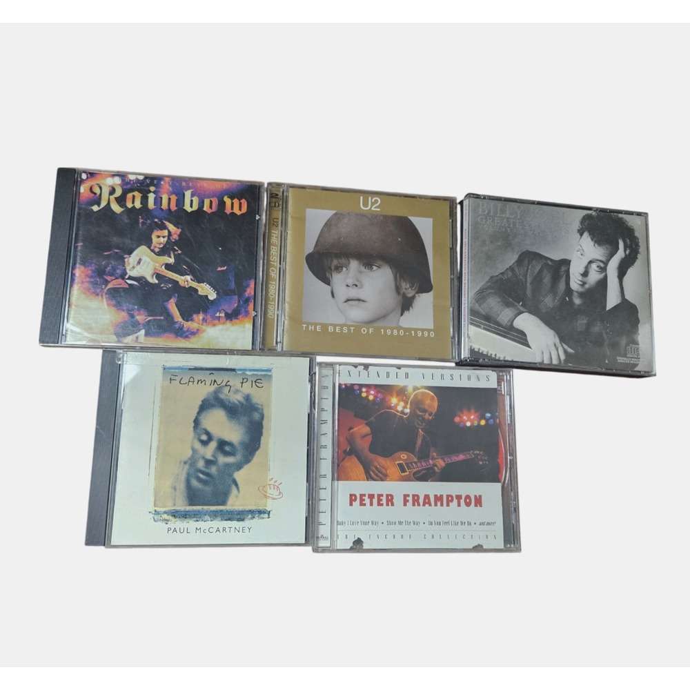 Lot of 5 Rock, Pop CDs - Rainbow, U2, Billy Joel, Paul McCartney, Peter Frampton